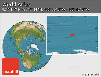 Satellite Location Map of the Area around 82° 58' 10" N, 106° 10' 30" W