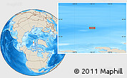 Shaded Relief Location Map of the area around 82° 58' 10" N, 106° 10' 30" W