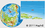 Physical Location Map of the area around 83° 10' 46" N, 100° 22' 30" E