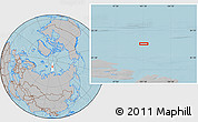 Gray Location Map of the area around 83° 10' 46" N, 101° 13' 29" E, hill shading