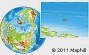 Physical Location Map of the area around 83° 10' 46" N, 102° 4' 29" E