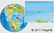 Physical Location Map of the area around 83° 10' 46" N, 103° 37' 30" W