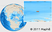 Shaded Relief Location Map of the area around 83° 10' 46" N, 103° 37' 30" W