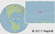 Savanna Style Location Map of the area around 83° 10' 46" N, 104° 28' 29" W, hill shading