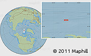 Savanna Style Location Map of the area around 83° 10' 46" N, 105° 19' 29" W, hill shading