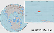 Gray Location Map of the area around 83° 10' 46" N, 106° 10' 30" W, hill shading