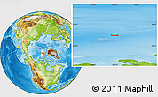 Physical Location Map of the area around 83° 10' 46" N, 106° 10' 30" W