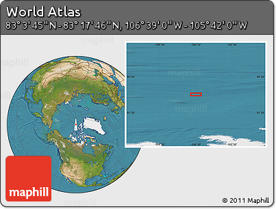 Satellite Location Map of the Area around 83° 10' 46" N, 106° 10' 30" W