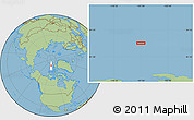 Savanna Style Location Map of the area around 83° 10' 46" N, 107° 1' 30" W