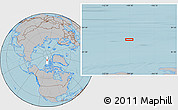 Gray Location Map of the area around 83° 10' 46" N, 109° 34' 29" W, hill shading