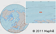 Gray Location Map of the area around 83° 10' 46" N, 13° 40' 30" E, hill shading