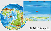Physical Location Map of the area around 83° 10' 46" N, 21° 19' 30" E