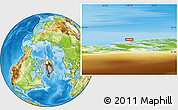 Physical Location Map of the area around 83° 10' 46" N, 49° 13' 30" W