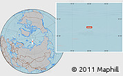 Gray Location Map of the area around 83° 10' 46" N, 82° 31' 30" E, hill shading