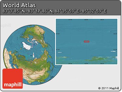Satellite Location Map of the Area around 83° 10' 46" N, 85° 4' 29" E