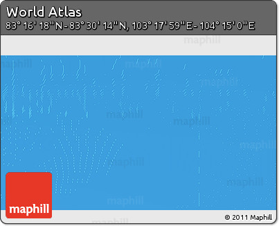 Physical 3D Map of the Area around 83° 23' 16" N, 103° 46' 30" E