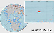 Gray Location Map of the area around 83° 23' 16" N, 104° 28' 29" W, hill shading