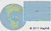 Savanna Style Location Map of the area around 83° 23' 16" N, 104° 28' 29" W, hill shading