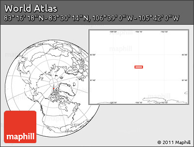 Blank Location Map of the Area around 83° 23' 16" N, 106° 10' 30" W