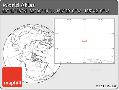Blank Location Map of the Area around 83° 23' 16" N, 106° 10' 30" W