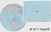 Gray Location Map of the area around 83° 23' 16" N, 106° 10' 30" W, hill shading