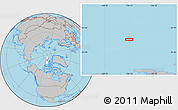 Gray Location Map of the area around 83° 23' 16" N, 106° 10' 30" W
