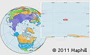 Political Location Map of the area around 83° 23' 16" N, 106° 10' 30" W