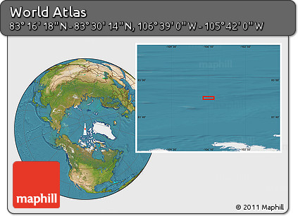 Satellite Location Map of the Area around 83° 23' 16" N, 106° 10' 30" W