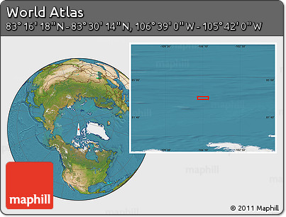 Satellite Location Map of the Area around 83° 23' 16" N, 106° 10' 30" W
