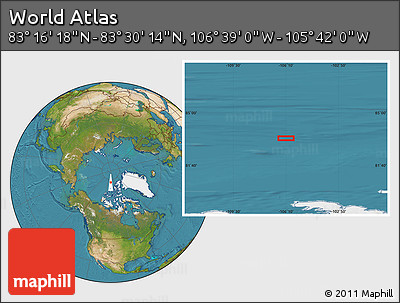 Satellite Location Map of the Area around 83° 23' 16" N, 106° 10' 30" W