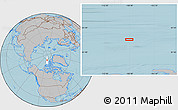 Gray Location Map of the area around 83° 23' 16" N, 108° 43' 29" W, hill shading