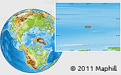 Physical Location Map of the area around 83° 23' 16" N, 109° 34' 29" W