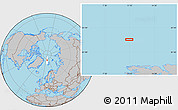 Gray Location Map of the area around 83° 23' 16" N, 11° 7' 30" E