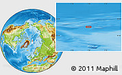 Physical Location Map of the area around 83° 23' 16" N, 1° 46' 29" E
