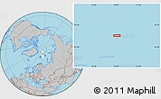 Gray Location Map of the area around 83° 23' 16" N, 34° 4' 30" E