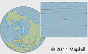 Savanna Style Location Map of the area around 83° 23' 16" N, 34° 55' 29" E, hill shading