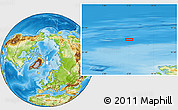 Physical Location Map of the area around 83° 23' 16" N, 6° 52' 30" E