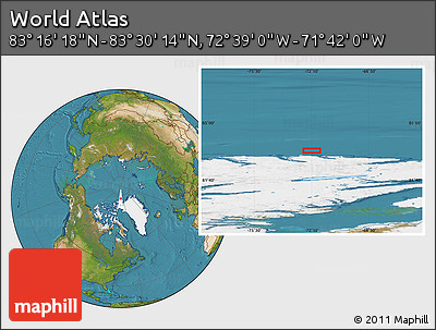 Satellite Location Map of the Area around 83° 23' 16" N, 72° 10' 30" W