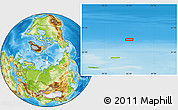 Physical Location Map of the area around 83° 23' 16" N, 81° 40' 30" E