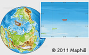 Physical Location Map of the area around 83° 23' 16" N, 82° 31' 30" E