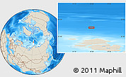 Shaded Relief Location Map of the area around 83° 23' 16" N, 94° 25' 30" E