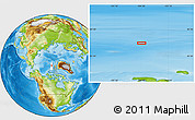 Physical Location Map of the area around 83° 35' 41" N, 104° 28' 29" W