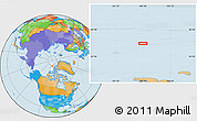 Political Location Map of the area around 83° 35' 41" N, 104° 28' 29" W