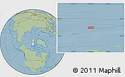Savanna Style Location Map of the area around 83° 35' 41" N, 104° 28' 29" W, hill shading