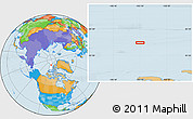 Political Location Map of the area around 83° 35' 41" N, 105° 19' 29" W