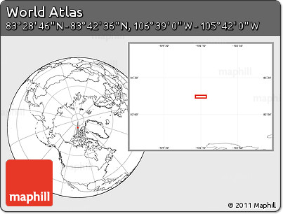 Blank Location Map of the Area around 83° 35' 41" N, 106° 10' 30" W