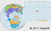 Political Location Map of the area around 83° 35' 41" N, 106° 10' 30" W