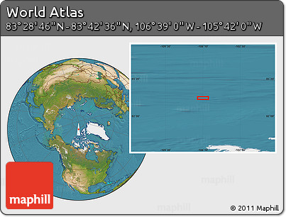 Satellite Location Map of the Area around 83° 35' 41" N, 106° 10' 30" W