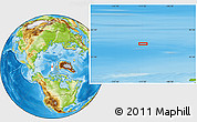 Physical Location Map of the area around 83° 35' 41" N, 111° 16' 30" W