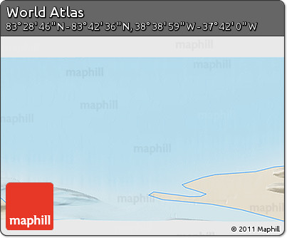 Shaded Relief 3D Map of the Area around 83° 35' 41" N, 38° 10' 29" W